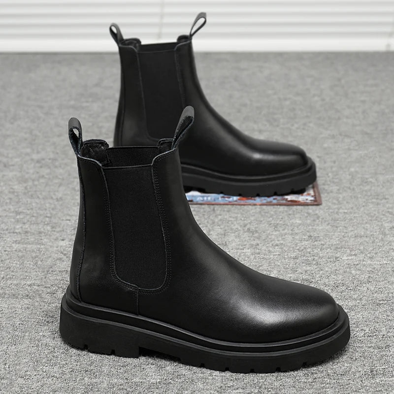 StephanBoots-Chaussures à plateforme noires pour hommes, Bottes de rinçage à la mode, Slip on, Nouveau, Automne, Hiver, 2022 - DOGOMET DIGITAL PLUS