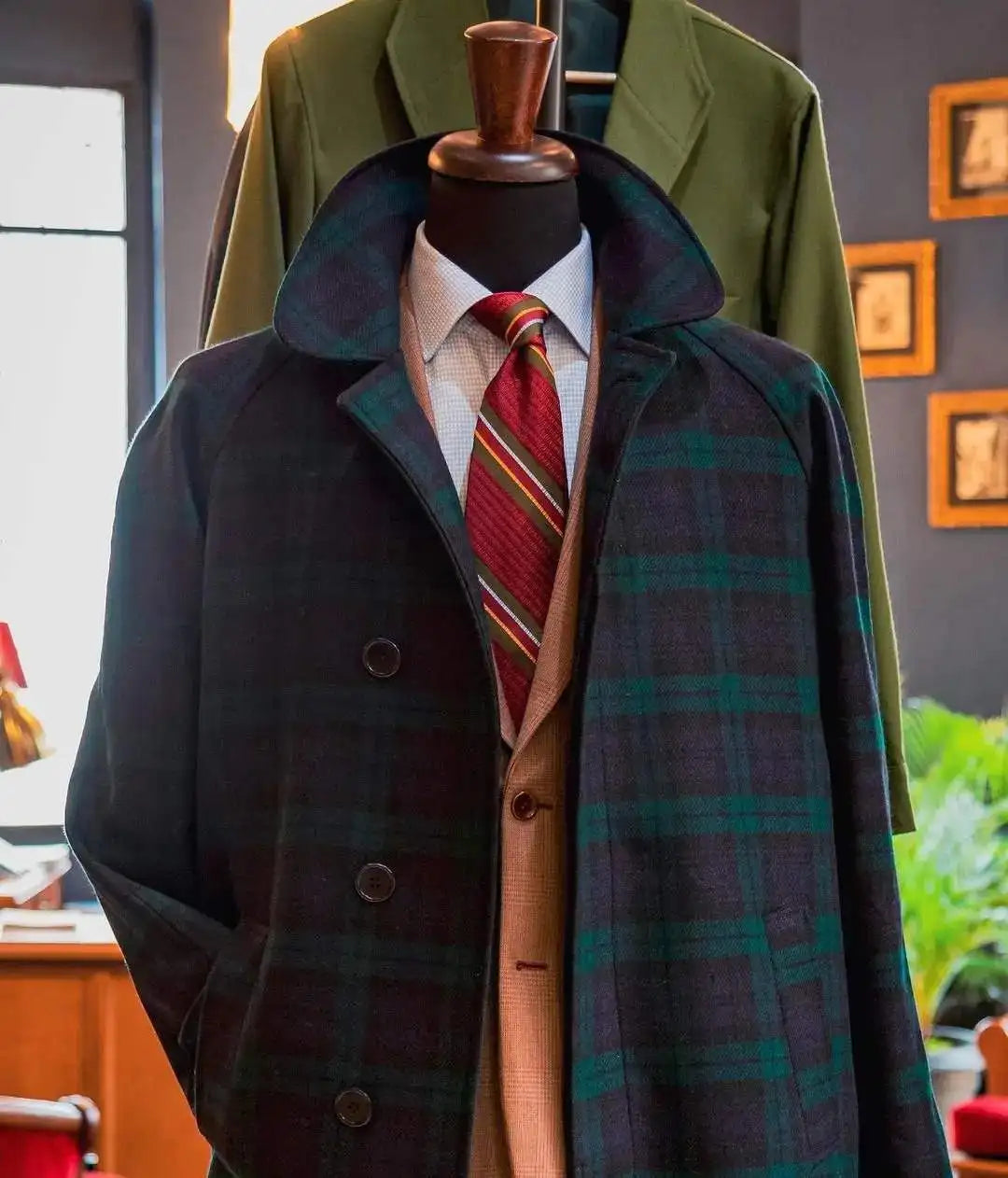 Pardessus formel pour hommes, veste en laine, blazer à carreaux à deux boutons, revers cranté, manteau smokings