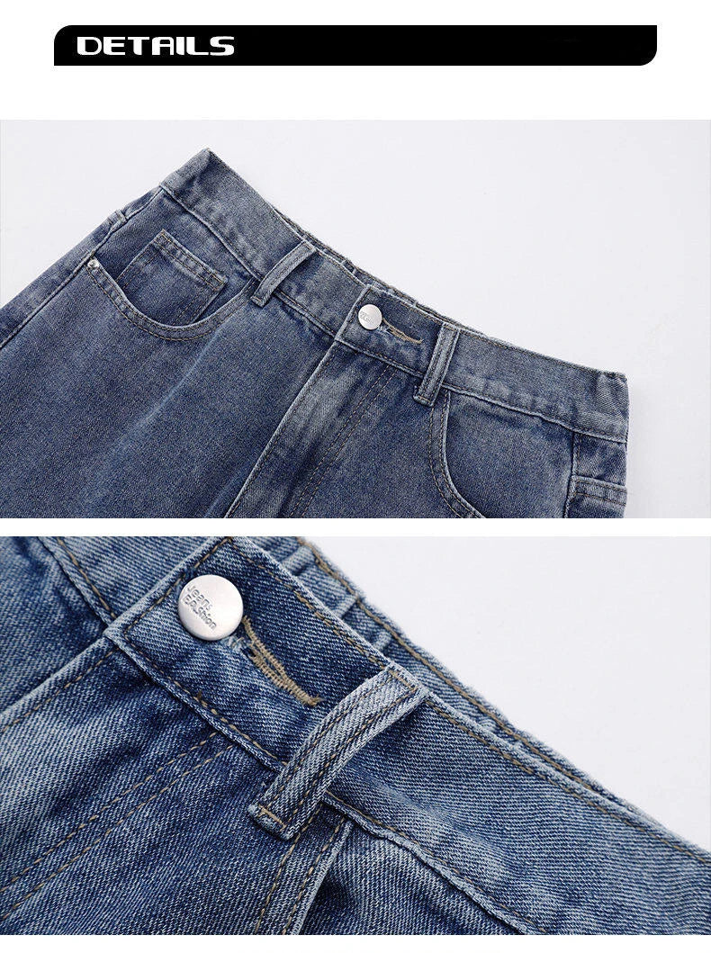 Jean Long décontracté pour hommes coréens, classique, droit, Denim, jambes larges, couleur unie, bleu clair, gris, noir, nouvelle collection 2025