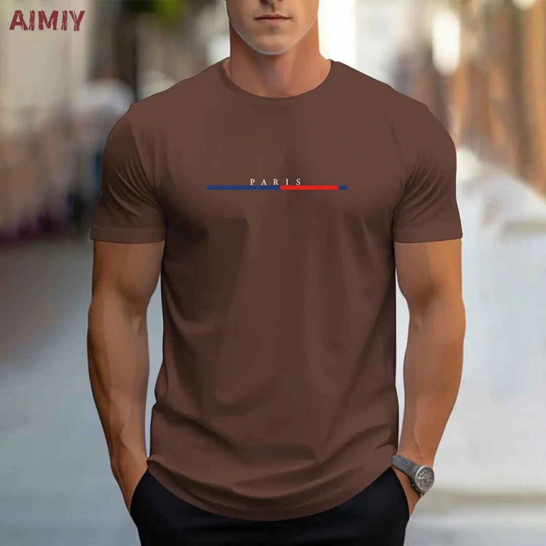 T-SHIRT À MANCHES COURTES ET COL ROND POUR HOMME