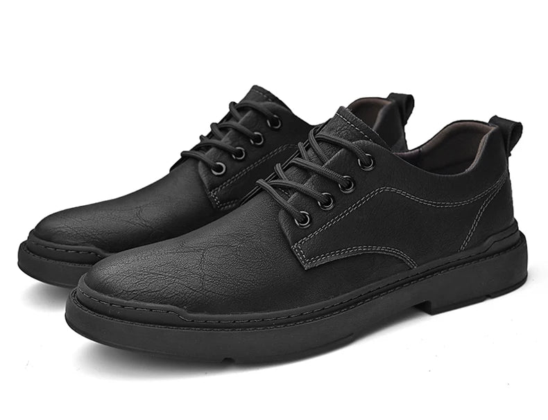 Printemps automne décontracté hommes rétro chaussures en Cuir 2023 mode Style britannique anti-dérapant Chaussure Homme Cuir marque de luxe concepteur