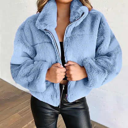 Automne hiver manteau pour femmes 2025 nouveau élégant ours en peluche chaud épaissir polaire fausse fourrure manteaux veste femmes à manches longues vêtements d'extérieur - DOGOMET DIGITAL PLUS