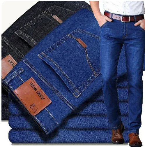 Hommes doux droit Denim pantalon 2025 automne classique affaires noir Biker jean salopette Masculino Pantalone Hombre Mannen Homme