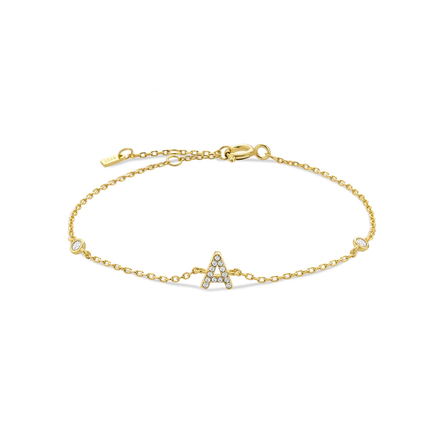 ANDYWEN – Bracelet en argent Sterling 925, 26 lettres initiales, monogramme de l'alphabet, nom en or, cristal CZ Zircon, bijoux à la mode 2021 - DOGOMET DIGITAL PLUS