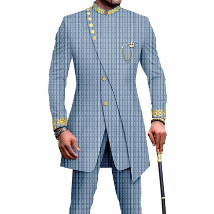 New Casual Men's Suit Slim Two-piece Set Costume Homme Suits for Costume Homme Pour Mariage Terno Masculino Completo