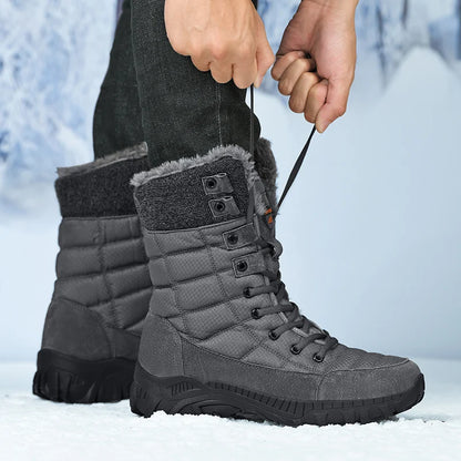 Bottes de neige rembourrées en velours pour hommes, bottes d'alpinisme en plein air, chaussures de randonnée chaudes, haut, tendance, hiver, nouveau, 2023