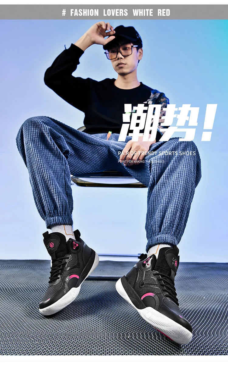 Nouvelles chaussures de basket-ball montantes chaussures de sport confortables et respirantes pour hommes et femmes athlètes d'entraînement chaussures d'étudiant décontractées