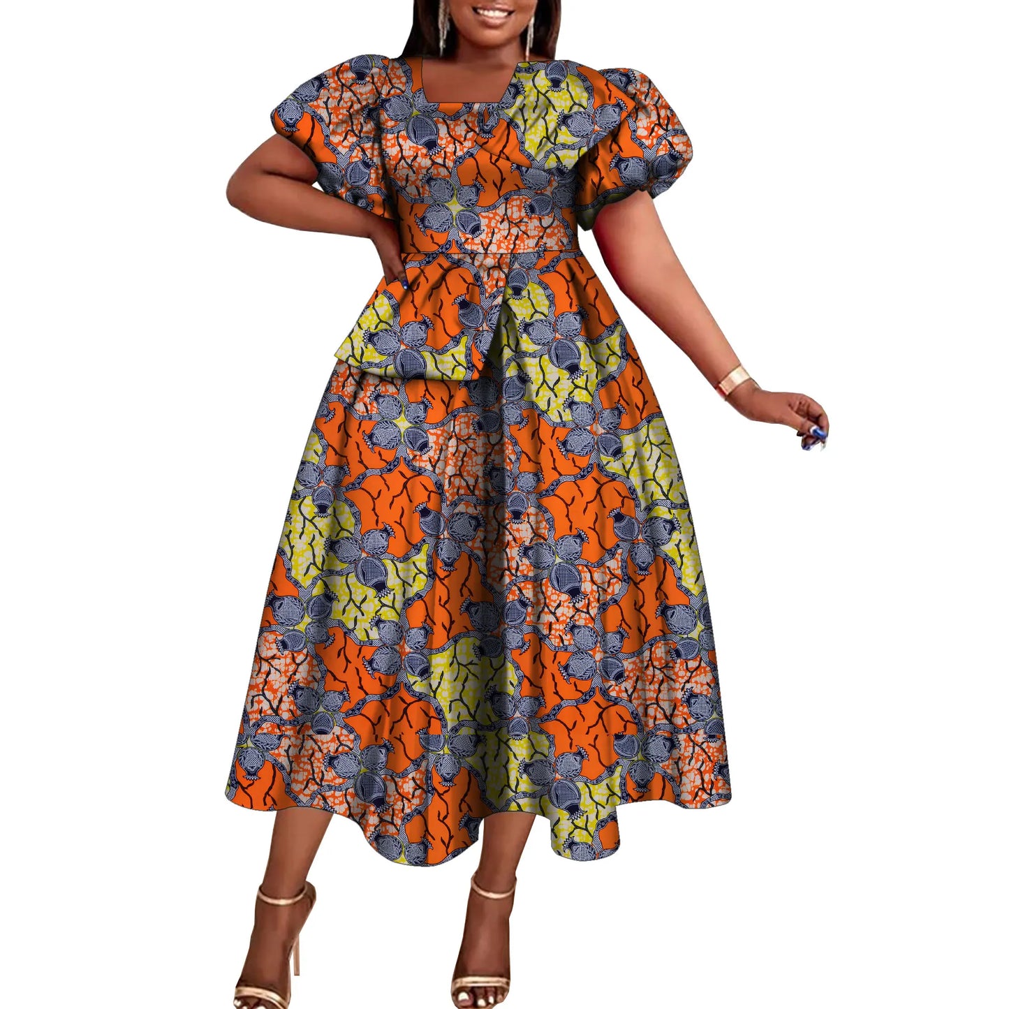 Robes africaines pour femmes mode Africain Femmel robes à manches courtes Dashiki vêtements de fête pour les femmes WY10485
