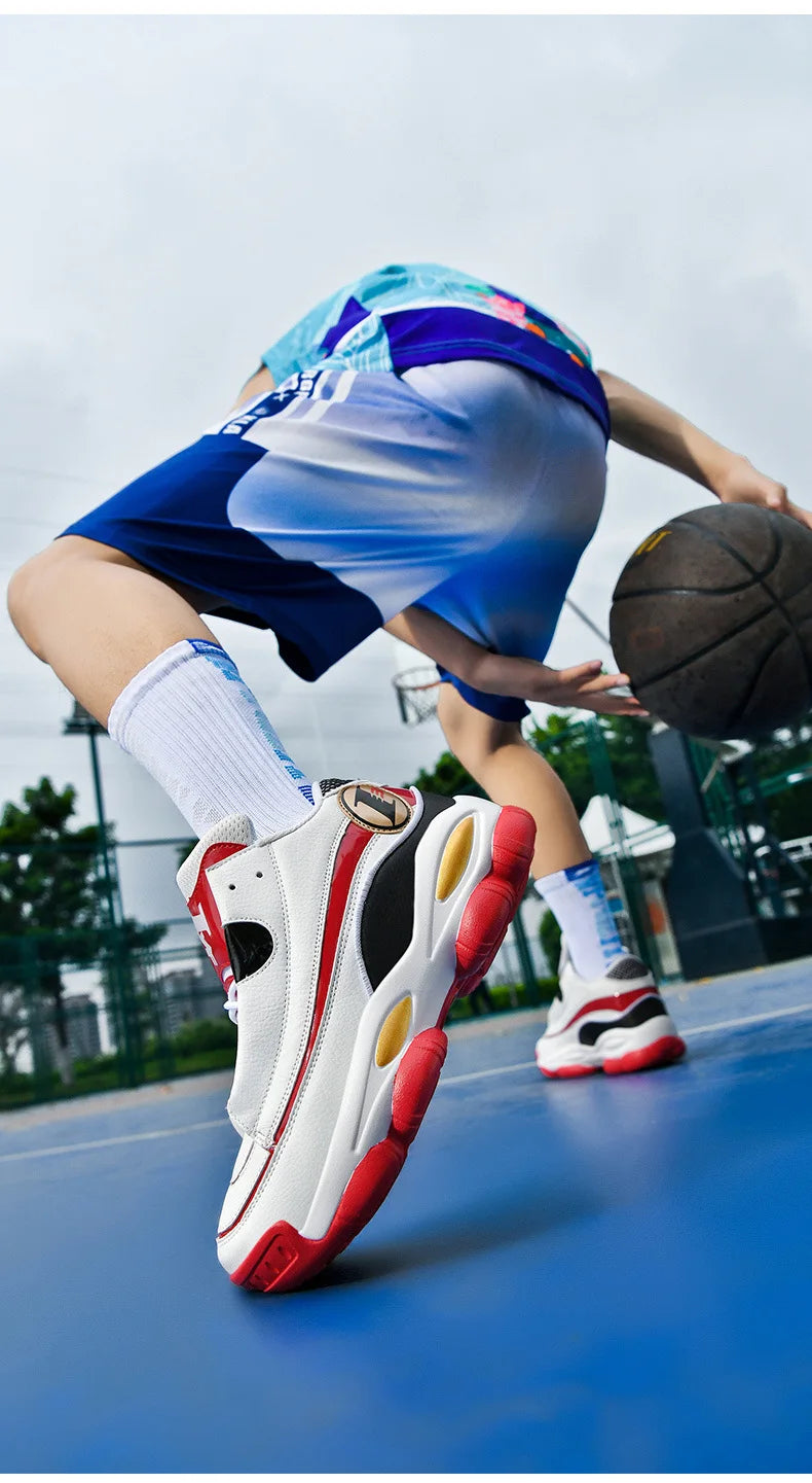 Chaussures de basket-ball pour hommes de haute qualité automne chaussures de sport en cuir plate-forme extérieure bottes de basket-ball professionnelles hommes chaussures d'entraînement