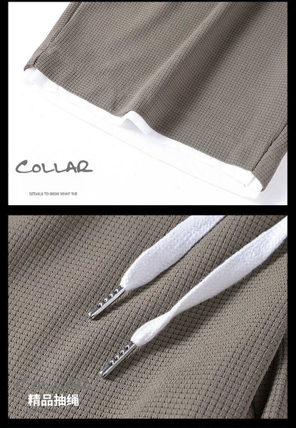 A 2025 new summer outdoor short-sleeved round-neck T-shirt and breathable shorts two-piece fashionable sporty casual suit - DOGOMET DIGITAL PLUS