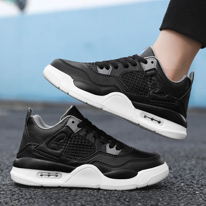 Baskets de basket-ball en cuir à lacets pour enfants, chaussures de skate plates décontractées, tennis pour enfants, qualité, mode, filles, garçons