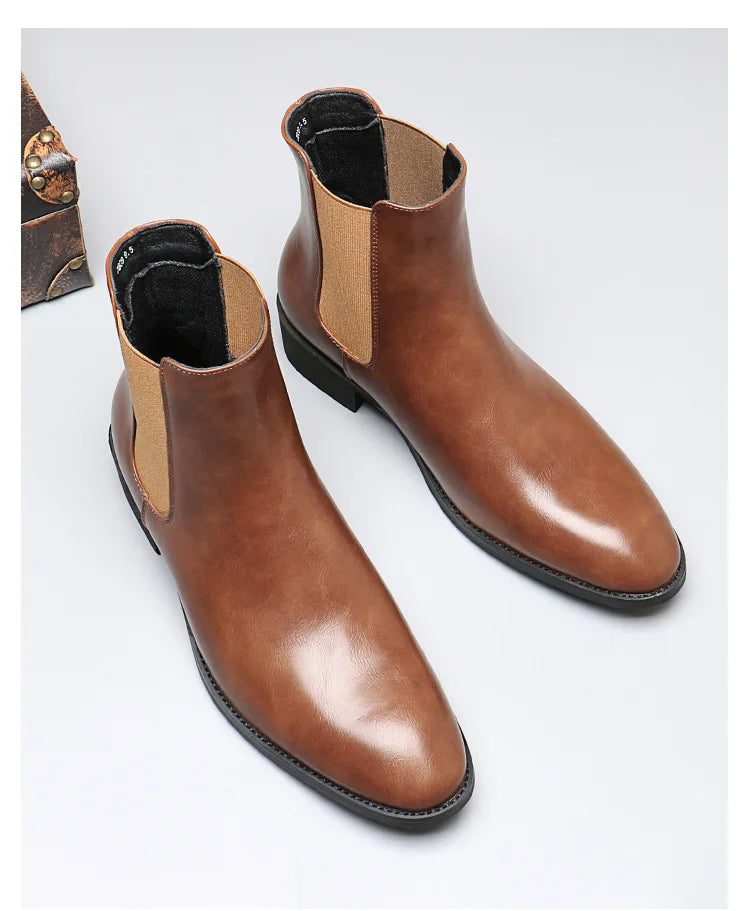 StephanBoots-Bottes courtes en cuir pour hommes, bottes de rinçage, chaussures décontractées montantes