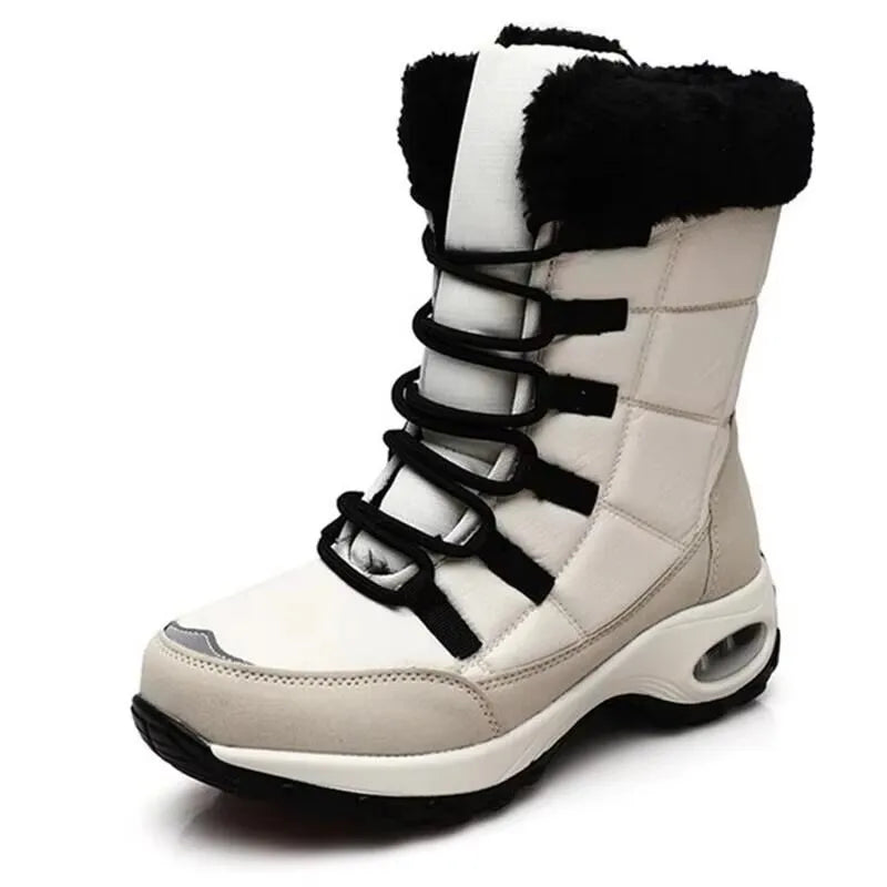 Haute qualité imperméable hiver femmes bottes chaud en peluche femmes bottes de neige en plein air antidérapant baskets fourrure plate-forme bottines