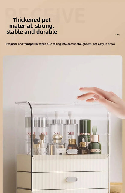 Internet celebrity cosmetics storage box, household box, desktop transparent dustproof cabinet, dressing table, skincare shelf