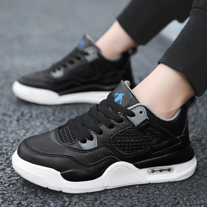 Baskets de basket-ball en cuir à lacets pour enfants, chaussures de skate plates décontractées, tennis pour enfants, qualité, mode, filles, garçons