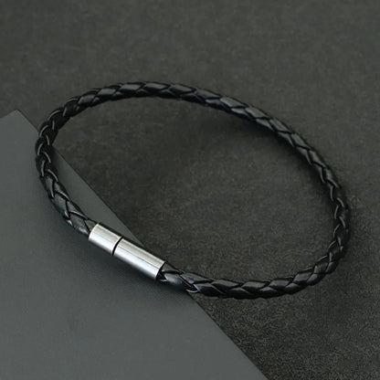 Minimalist PU Leather Rope Bracelet Men Handmade Weaven Detachable Wrap Chain Braslet Leisure Outdoor Cycling Charm Homme Joias