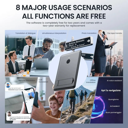 AI Instant Translator Device Magnetic Stand,144 Languages Online Translation Real-Time Photo/Video Calls for IOS Android - DOGOMET DIGITAL PLUS