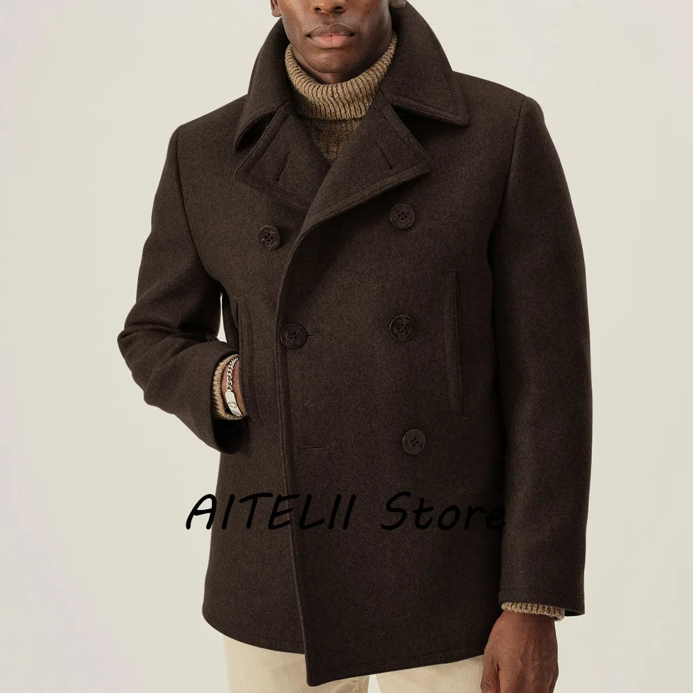 Manteau en laine élégant pour hommes, vestes pour hommes combinés, cachet masculin, haute qualité, hiver, luxe, nouveau