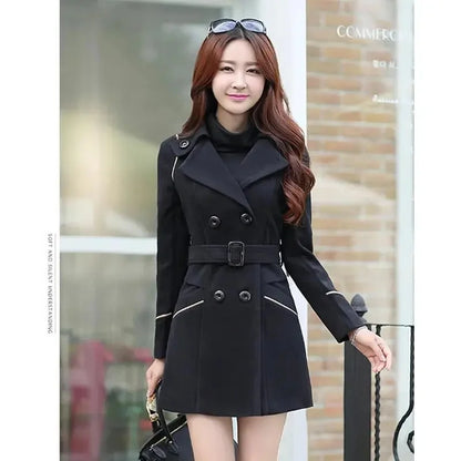 Manteau en laine pour femme, Long et chaud, mode coréenne, veste à Double boutonnage, vêtements d'extérieur, nouvelle collection hiver 2023