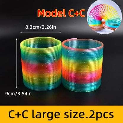 Rainbow Magic Springs Circle Toys Kids' Birthday Party Favors Friends Giveaway Small Gifts Pinata Fillers Flexible Funny Toy