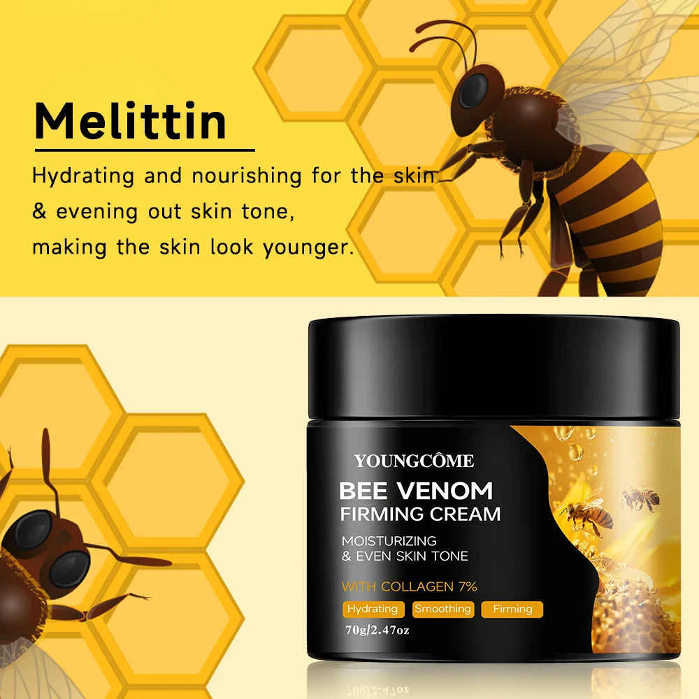 Crème au venin d'abeille premium pour le visage et le cou – Boost de collagène, raffermissement de la peau, hydratant naturel pour peaux sensibles, non grasse - DOGOMET DIGITAL PLUS
