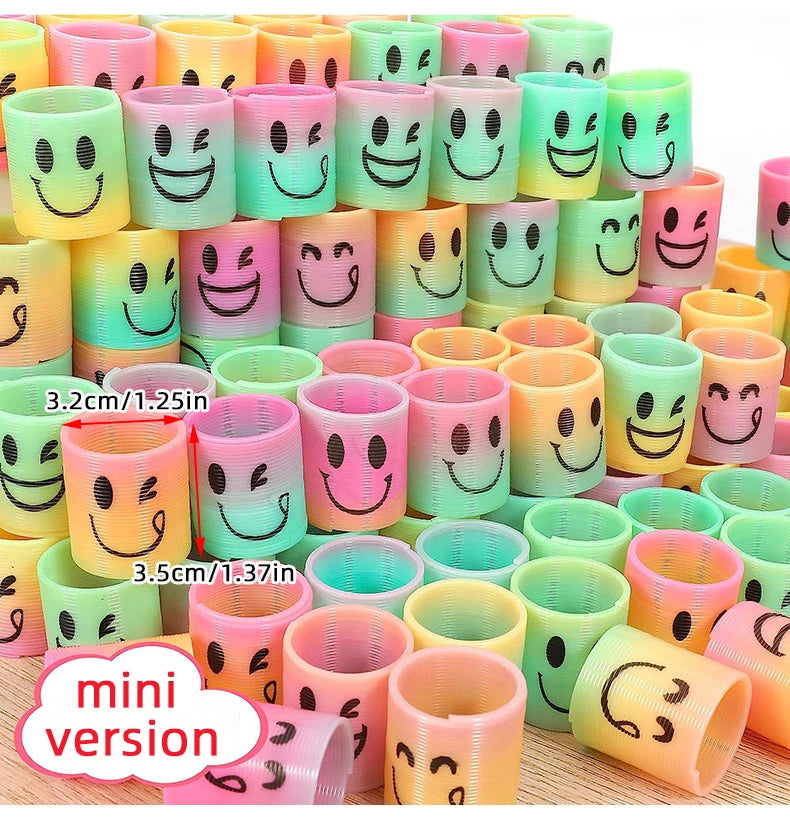 Rainbow Magic Springs Circle Toys Kids' Birthday Party Favors Friends Giveaway Small Gifts Pinata Fillers Flexible Funny Toy