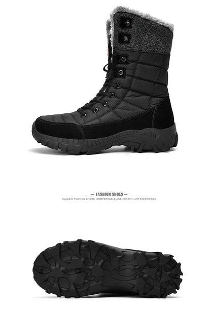 Bottes de neige rembourrées en velours pour hommes, bottes d'alpinisme en plein air, chaussures de randonnée chaudes, haut, tendance, hiver, nouveau, 2023