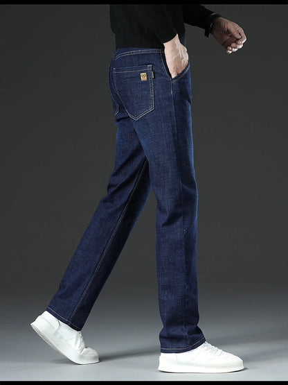 28-40 grande taille hiver hommes en peluche épais polaire pantalon laine d'agneau thermique jean pantalons décontractés coupe-vent chaud coton Denim pantalon