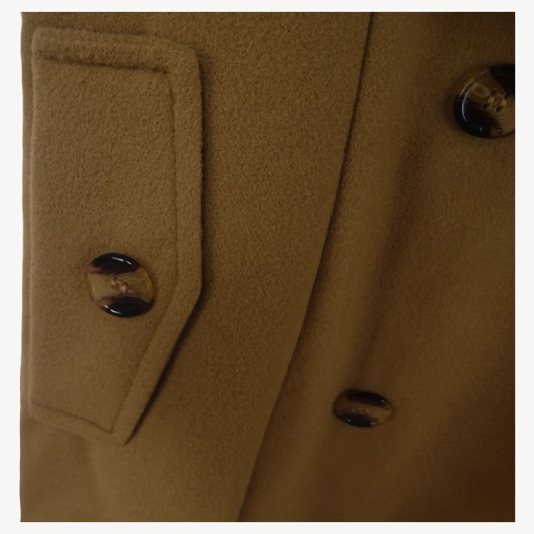 Vestes à capuche mi-longues pour femmes, pardessus croisés pour dames, col coloré à revers en laine, haut d'hiver, streetwear féminin