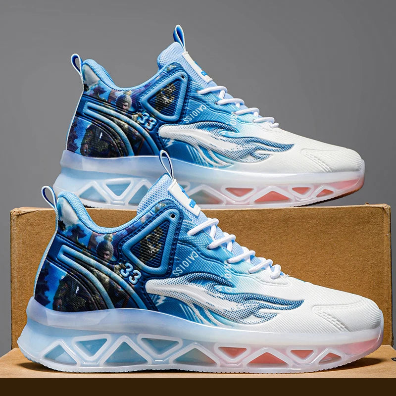 Chaussures de basket-ball à la mode et tendance pour hommes, avec une forte capacité de saut, chaussures de sport décontractées antidérapantes et résistantes à l'usure