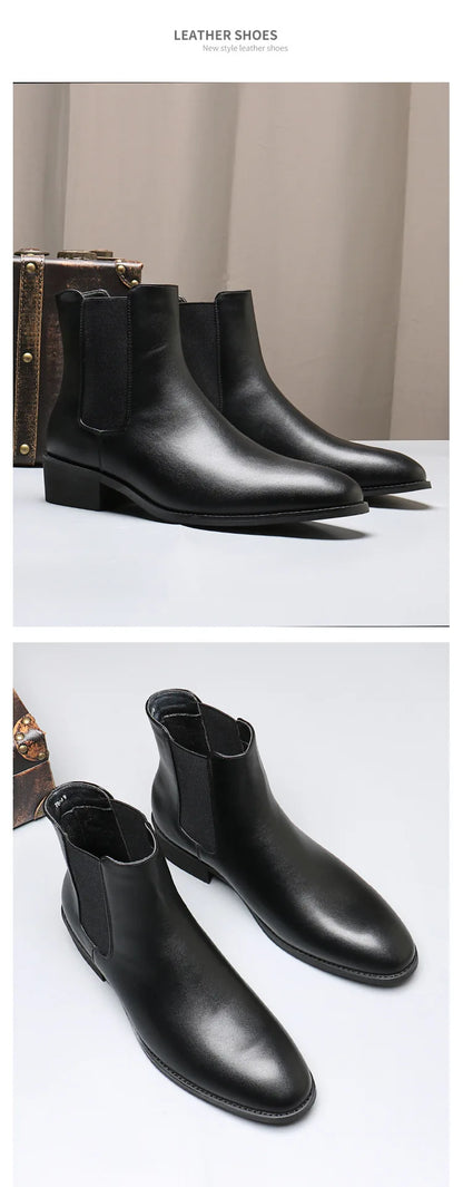 StephanBoots-Bottes courtes en cuir pour hommes, bottes de rinçage, chaussures décontractées montantes