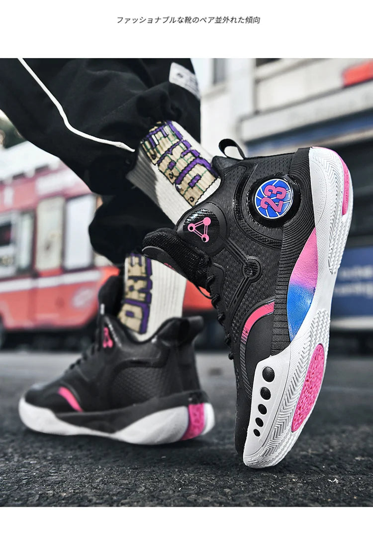 Nouvelles chaussures de basket-ball montantes chaussures de sport confortables et respirantes pour hommes et femmes athlètes d'entraînement chaussures d'étudiant décontractées