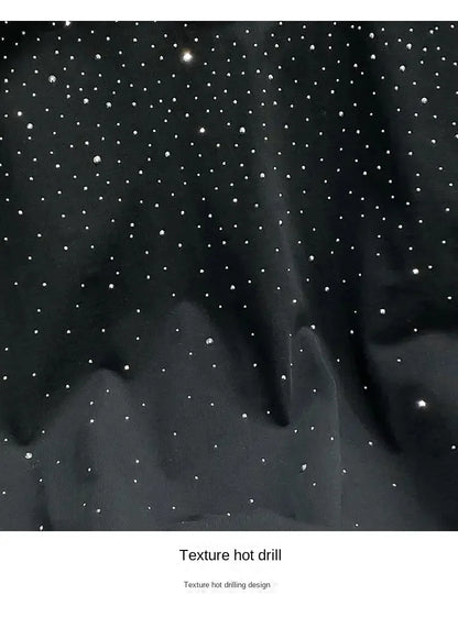 Été strass Rivet T-shirt pour hommes vêtements col rond T-shirt style décontracté mode haute rue 2025 hommes été manches courtes