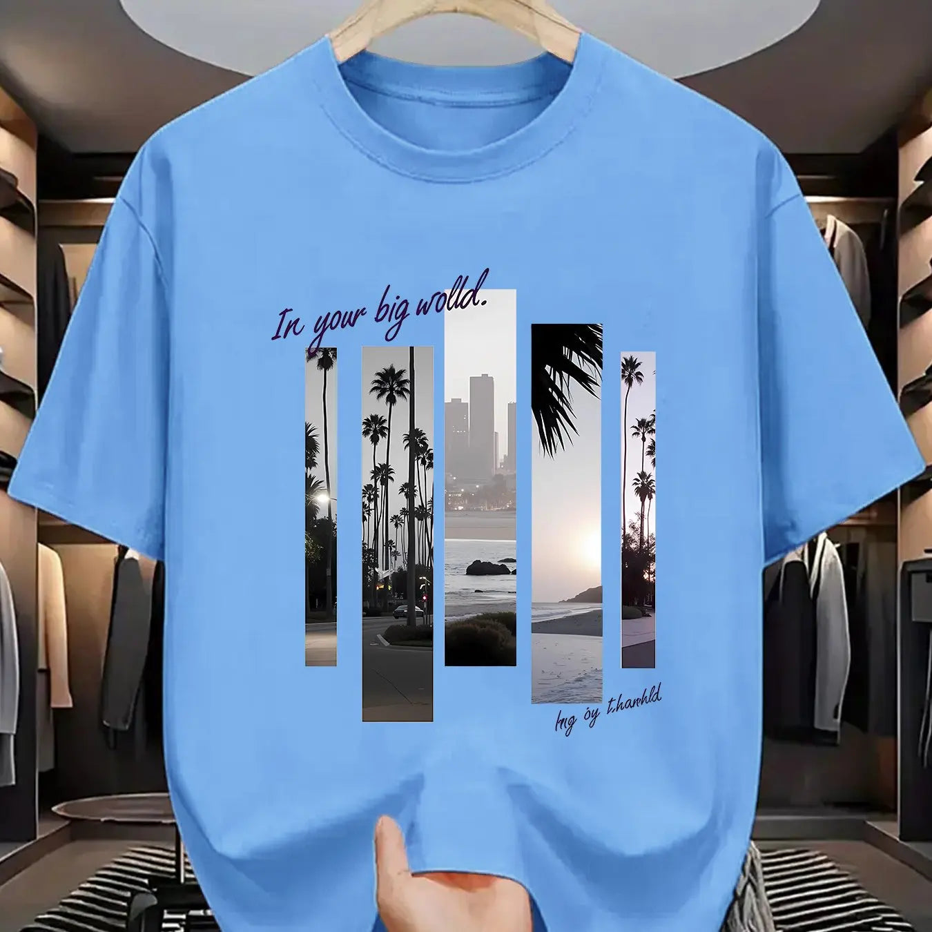 T-SHIRT MANCHES COURTES COL ROND HOMME, 100% COTON