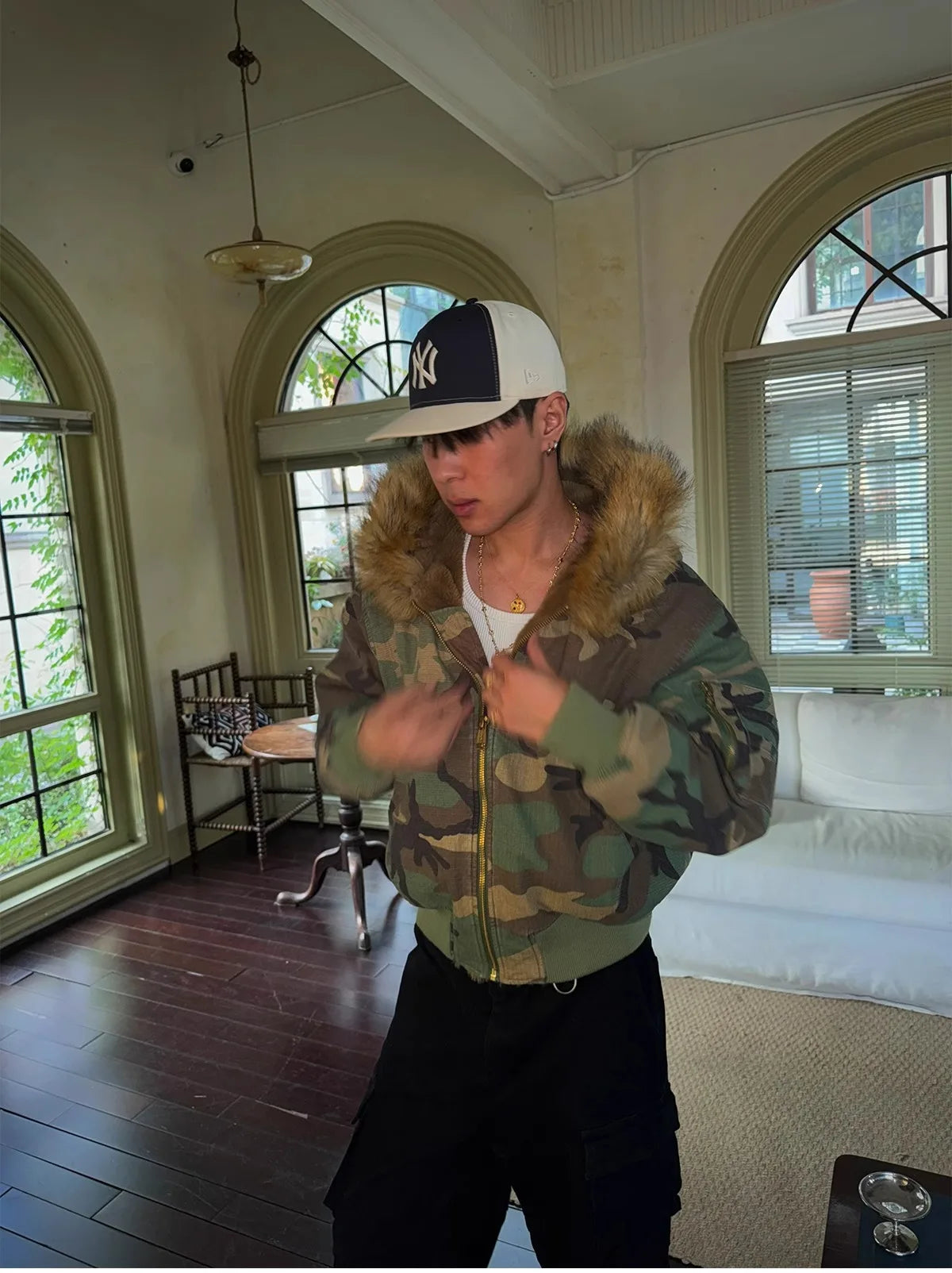 Manteau d'hiver chaud pour hommes, veste de Camouflage Double face, Parka en coton épais avec col en fourrure, Trench-Coat de Style militaire en plein air - DOGOMET DIGITAL PLUS