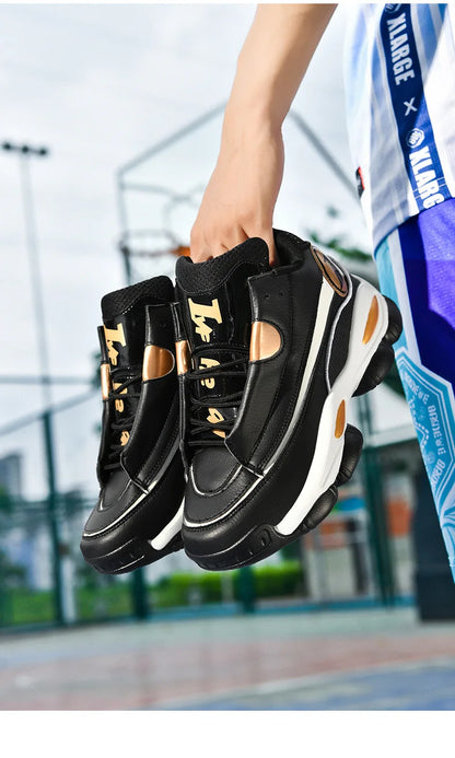 Chaussures de basket-ball pour hommes de haute qualité automne chaussures de sport en cuir plate-forme extérieure bottes de basket-ball professionnelles hommes chaussures d'entraînement