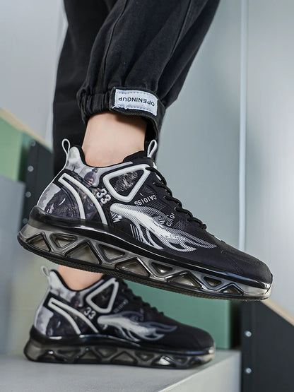 Chaussures de basket-ball à la mode et tendance pour hommes, avec une forte capacité de saut, chaussures de sport décontractées antidérapantes et résistantes à l'usure