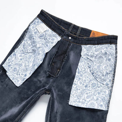 28-40 grande taille hiver hommes en peluche épais polaire pantalon laine d'agneau thermique jean pantalons décontractés coupe-vent chaud coton Denim pantalon