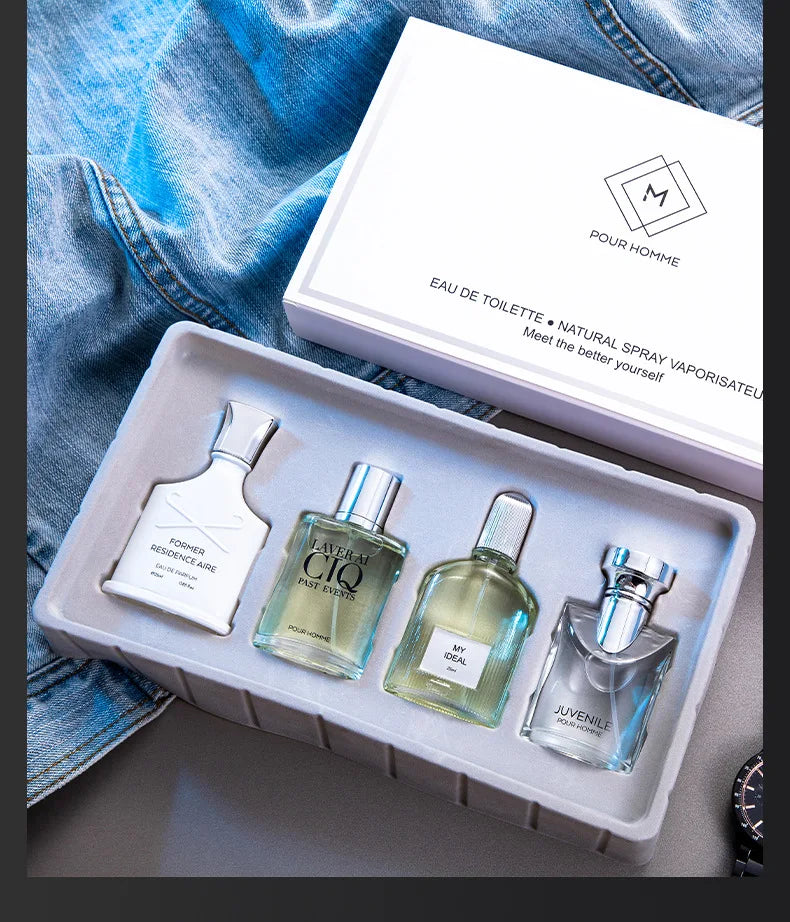 Perfume for Man Gift Set (30ml*4) - Long-Lasting Fragrance Trio for Confidence, Work, Social & Dating, Perfumes Homme