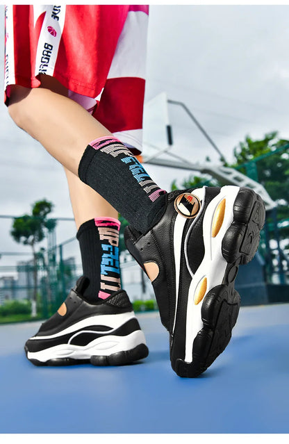 Chaussures de basket-ball pour hommes de haute qualité automne chaussures de sport en cuir plate-forme extérieure bottes de basket-ball professionnelles hommes chaussures d'entraînement