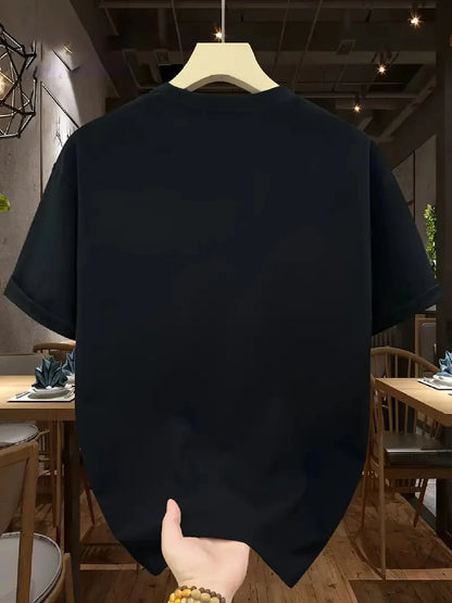 T-shirt à manches courtes et col rond pour hommes, 100% pur coton, à la mode, sport décontracté, ample, motif Calvin imprimé, été