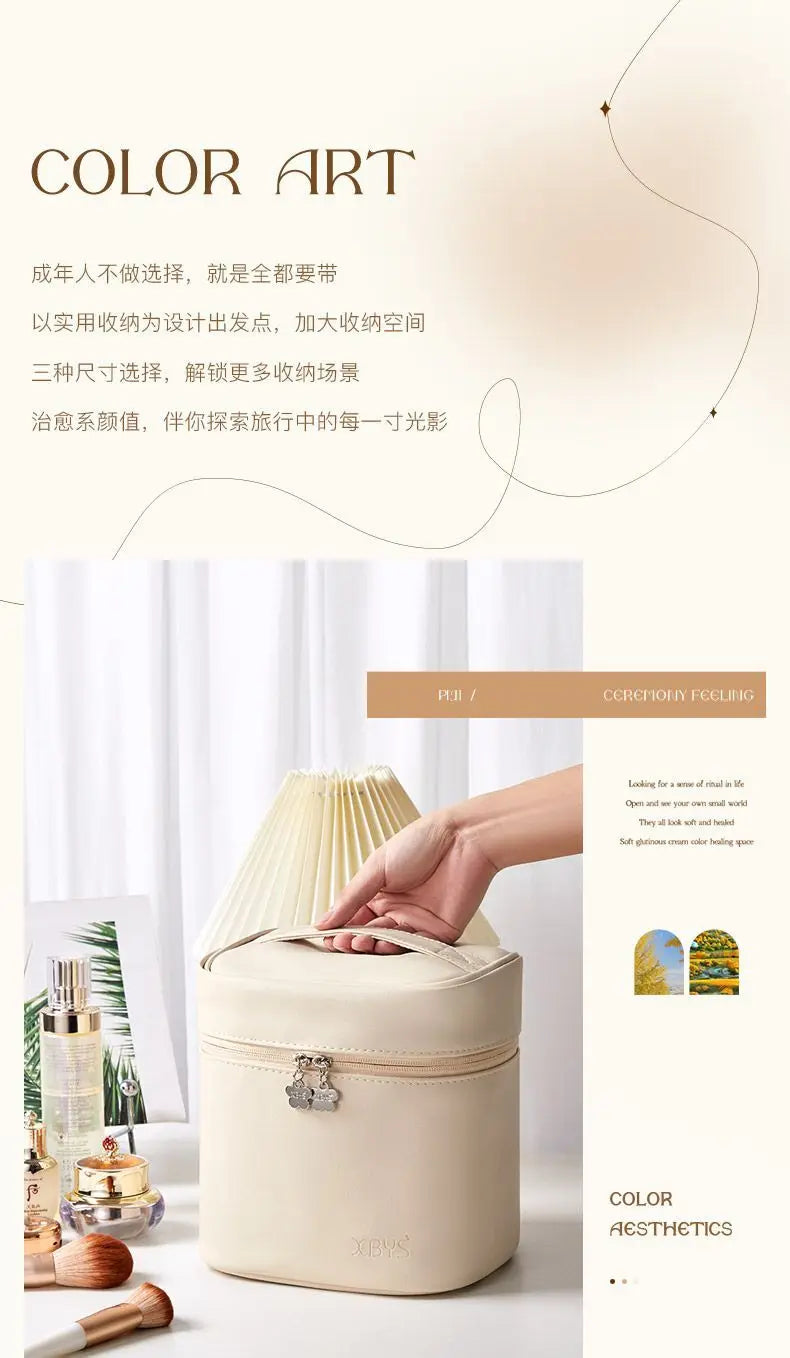 New Cosmetics Organizer Vertical Large-capacity Cosmetic Bag Deep Portable Handheld Waterproof Out Wash Storage Bag