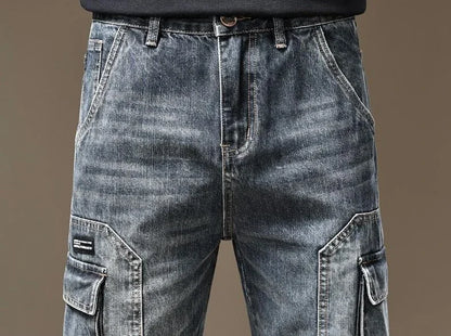 Jean pour hommes pantalon de cowboy droit avec poches pantalon Cargo esthétique régulière nouveau en empilé mode coréenne tendance 2025