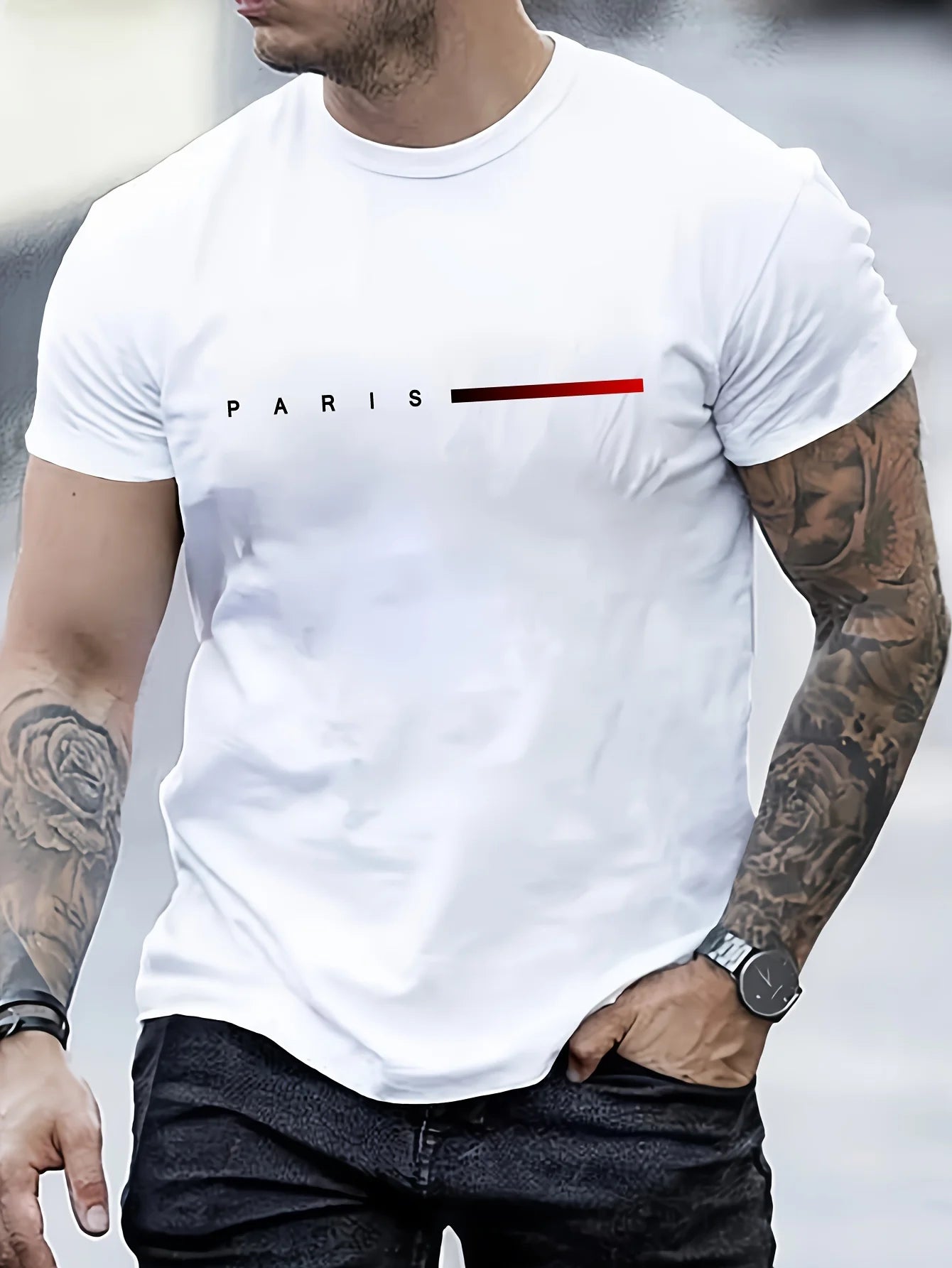 T-SHIRT MANCHES COURTES COL ROND HOMME, 100% COTON