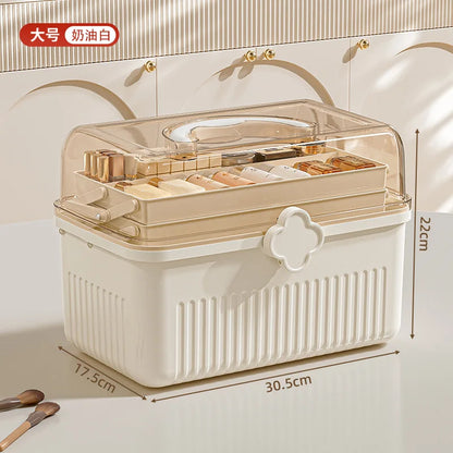 Cosmetics Storage Box, Desktop Dustproof, Large Capacity Organizer Box, Makeup Table, Skincare, Lipstick Shelf