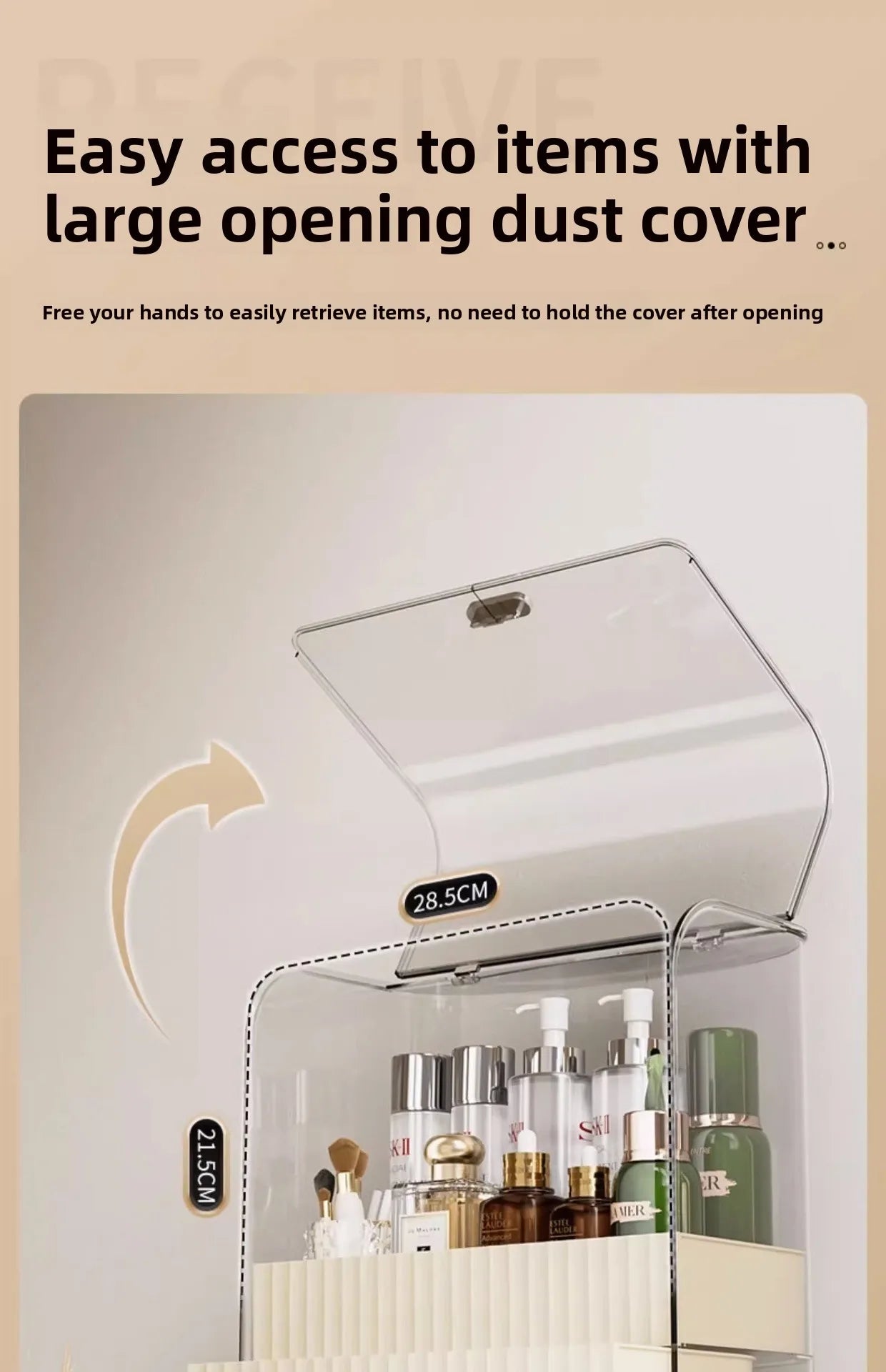 Internet celebrity cosmetics storage box, household box, desktop transparent dustproof cabinet, dressing table, skincare shelf