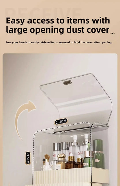 Internet celebrity cosmetics storage box, household box, desktop transparent dustproof cabinet, dressing table, skincare shelf