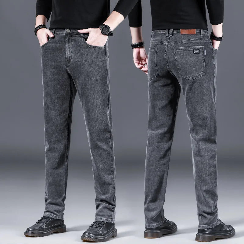Jeans pantalons haut de gamme pour hommes pantalons printemps et automne pantalons décontractés homme adulte Gentleman est confortable et décontracté Baggy jean