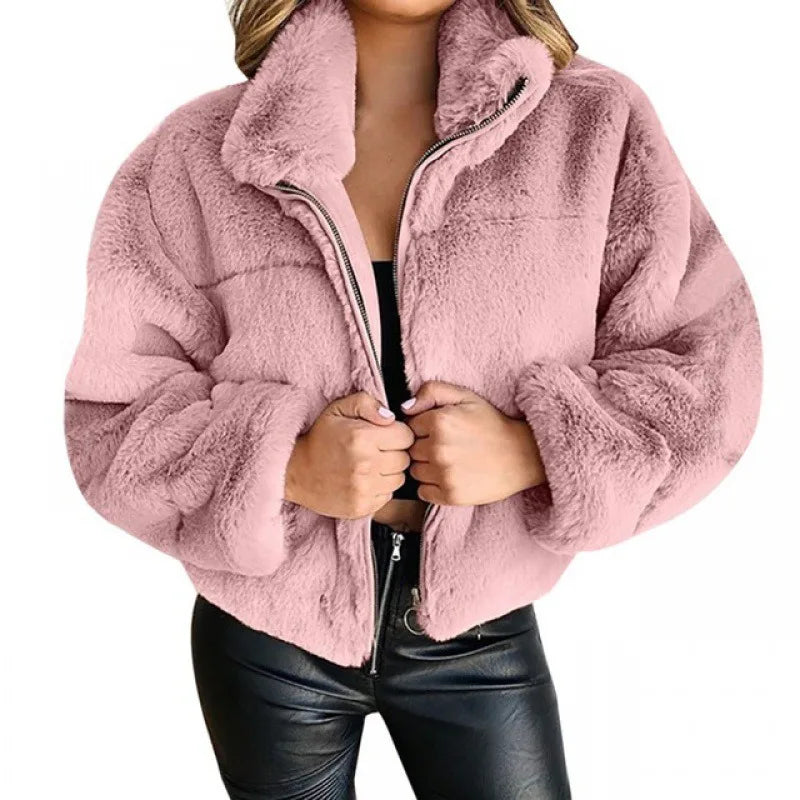 Automne hiver manteau pour femmes 2025 nouveau élégant ours en peluche chaud épaissir polaire fausse fourrure manteaux veste femmes à manches longues vêtements d'extérieur - DOGOMET DIGITAL PLUS