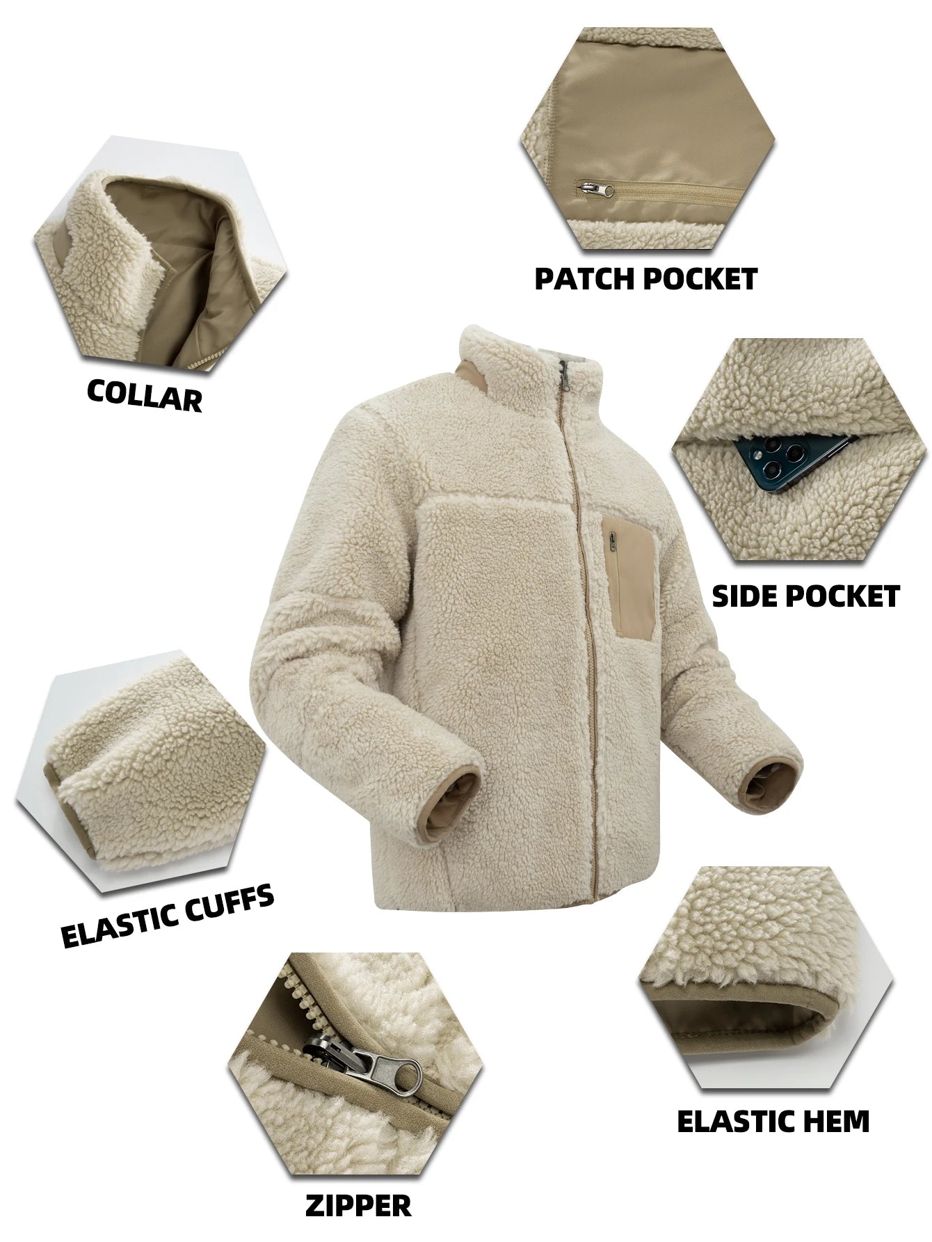 Veste polaire pour hommes, pour randonnée et aventure, vêtements chauds d'hiver, vêtements quotidiens décontractés, Design à la mode, manteaux de fourrure pour hommes - DOGOMET DIGITAL PLUS